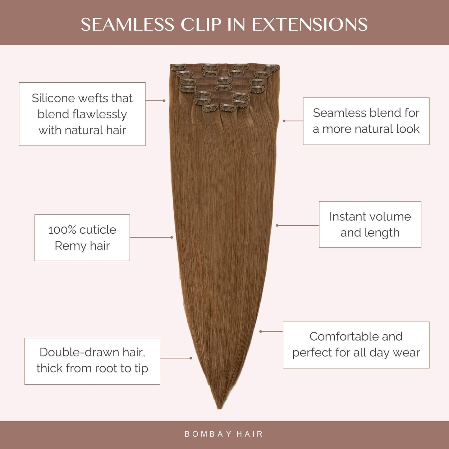 Dark Brown (2A) Seamless Clip-Ins