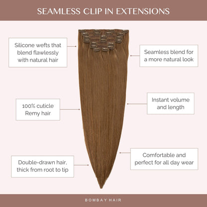 Caramel Ash Blend (4/9) Seamless Clip-Ins
